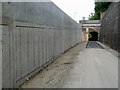 A new retaining wall by the former Waverley Railway Line in Galashiels