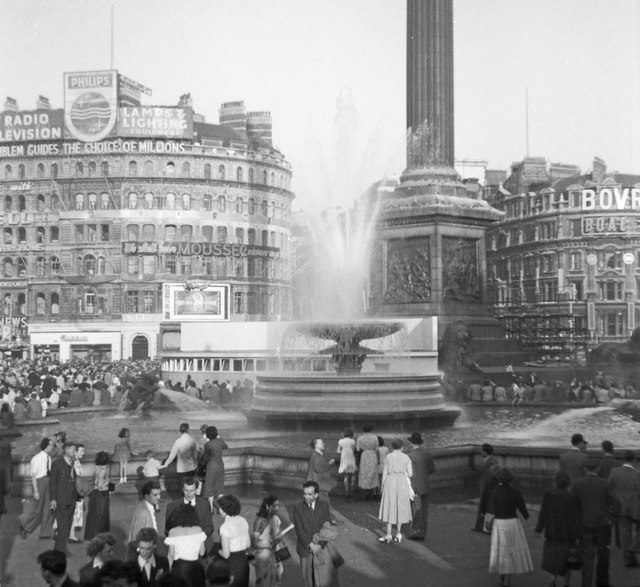 Trafalgar Square, 1953 © Harold Dilworth Crewdson :: Geograph Britain ...