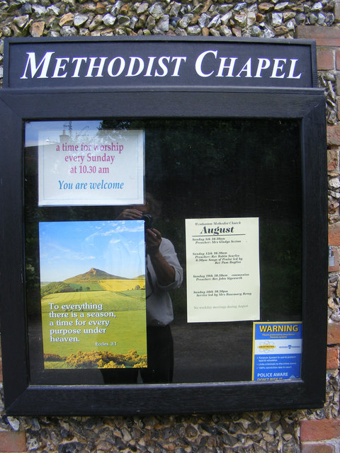 Wenhaston Methodist Chapel Notice Board