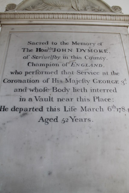 Memorial to John Dymoke, Scrivelsby church