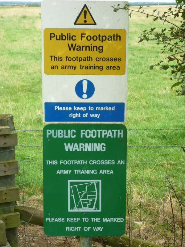 Warning signs at Beckingham Training... © Ian S :: Geograph Britain and ...