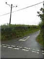 Lane junction at Cefn Llwyd