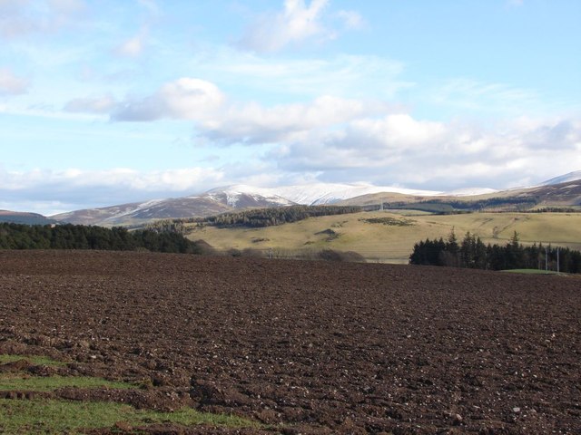 View towards the Culter Hills in winter