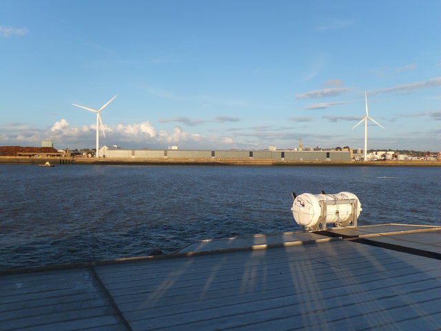 Wind turbines Huskissons Dock Liverpool