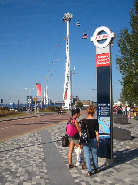 The Greenwich end of the Emirates Air-Line cable car line