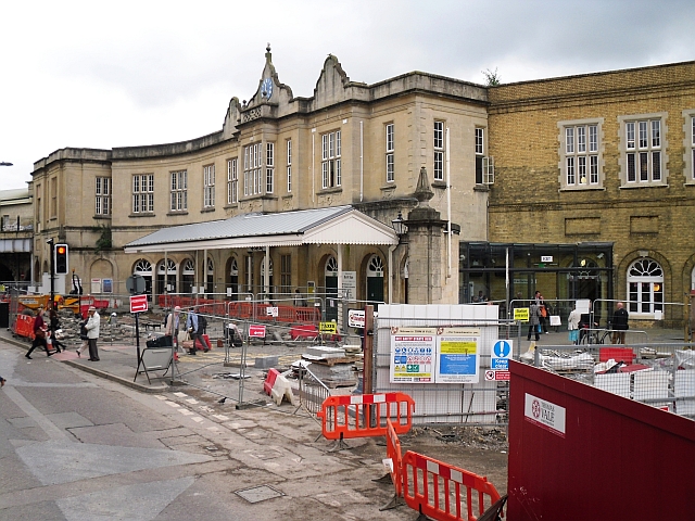 Works on the forecourt at Bath Spa Station