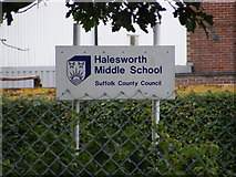 TM3978 : Halesworth Middle School sign by Geographer