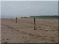 NO5022 : Poles on the beach by James Allan