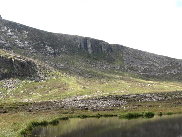 Buzzard's Roost buttress viewed across the Blue Lough