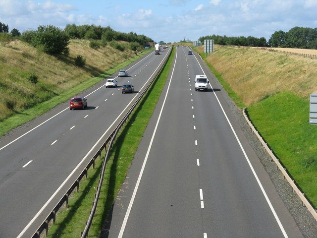 The A1 west of Haddington © M J Richardson cc-by-sa/2.0 :: Geograph ...