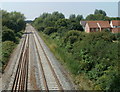 A view SW from a railway footbridge, Weston-super-Mare