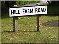 Hill Farm Road sign