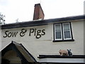TL3516 : Frontage of the Sow and Pigs Public House, Thundridge, Hertfordshire by Christine Matthews