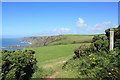 Coast path and marker, Westcott Wattle