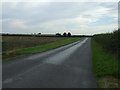 Road heading south towards the A61