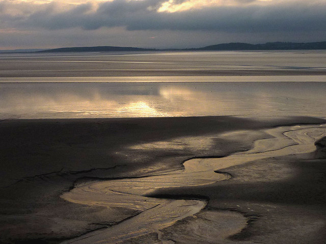 Evening falls over the sands off Silverdale