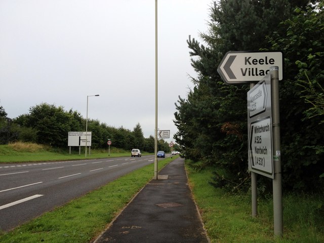 The A525 at Keele