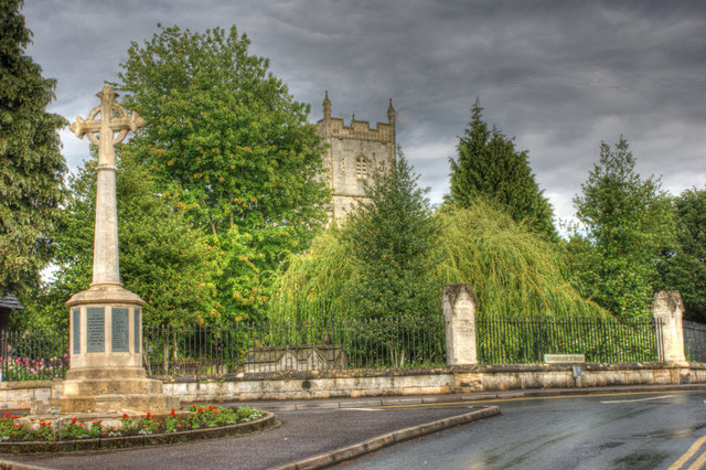 War memorial and St Mary's Church, Charlton Kings