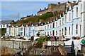 Terrace of houses looking across harbour