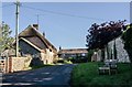 Holwell: Commemorative bench and cottages