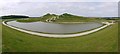 NZ2377 : Northumberlandia open day (panorama from east) by Andrew Curtis