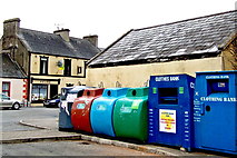 Q8451 : Loop Head Peninsula - Carrigaholt - Recycling Bins near Post Office by Suzanne Mischyshyn