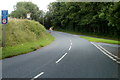 The B4558 passes the Llanfrynach junction