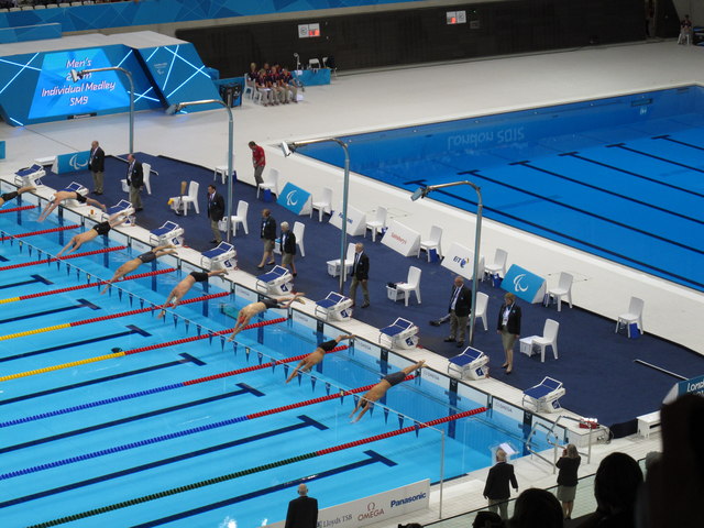 Paralympics Swimming, SM9 Men Diving... © David Hawgood Cc-by-sa/2.0 ...