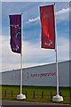 TQ4377 : Paralympic flags, London 2012 shooting venue  by Ian Capper