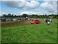 SY1399 : East Devon : Grassy Field & Cars by Lewis Clarke