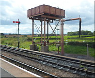 ST1628 : Water tower at the southern end of Bishops Lydeard railway station by Jaggery