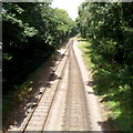 Two tracks into one north of  Bishops Lydeard railway station