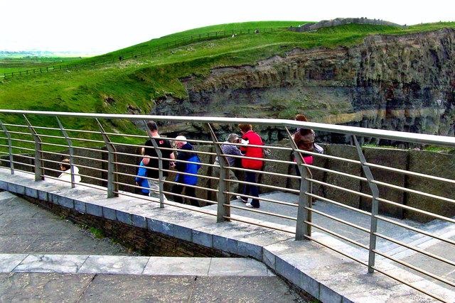 Cliffs of Moher - View of South Walkway & Tops of Cliffs from North Walkway