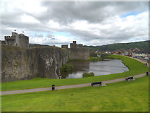 ST1586 : Caerphilly Castle and Moat by David Dixon