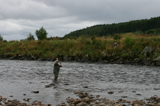 Fly fishing for salmon on Cooperee © Kevin Greensill :: Geograph Britain and Ireland