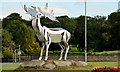 J1219 : Irish elk sculpture, Warrenpoint by Albert Bridge