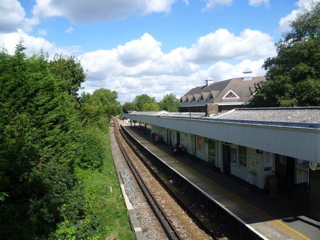 View from a footbridge at Motspur Park station