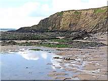 S7406 : Beach and cliffs at the northern end of Bouley Bay by Oliver Dixon