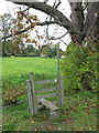 Stile and footpath towards the A417