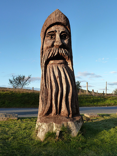 A timber sculpture at Carrbridge
