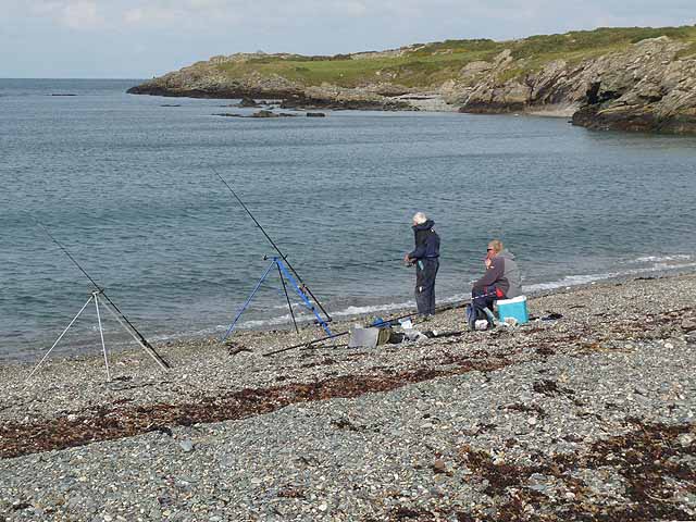 Anglers at Cemlyn Bay