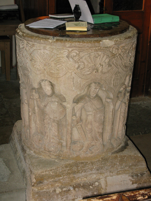 Font in St Peter's church, Southrop