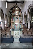 SK9227 : Font and cover, Ss Andrew & Mary's church, Stoke Rochford by J.Hannan-Briggs