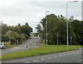 Across a grass triangle towards the centre of Abercrave