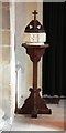 TQ6496 : St Giles, Mountnessing - Font by John Salmon