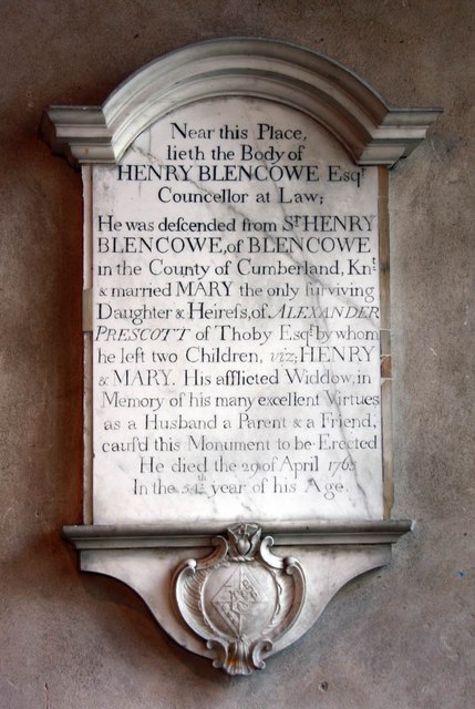 St Giles, Mountnessing - Wall monument