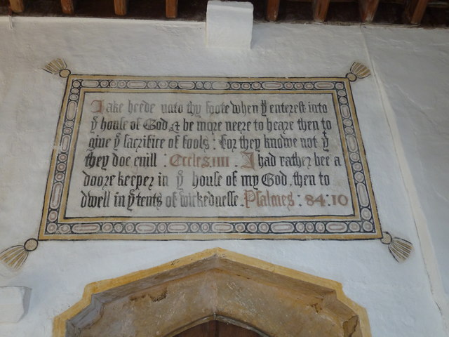 St Mary, Cerne Abbas: wall text (A)