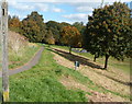 Newport: path from Vancouver Drive to a recreation area and nature reserve