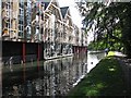 Flats reflected in the Grand Union Canal