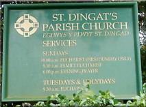 SN7634 : Church board, St Dingat's Parish Church, Llandovery by Jaggery